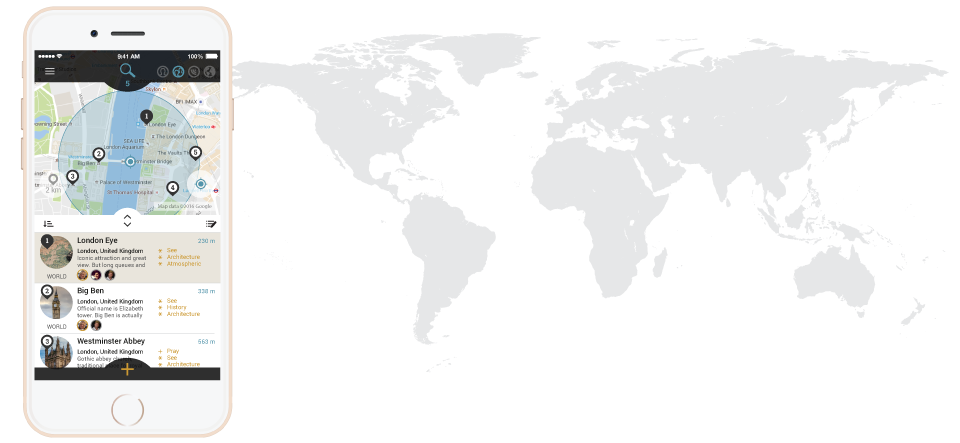 myLike map Save and organize great places